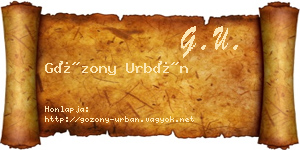 Gózony Urbán névjegykártya